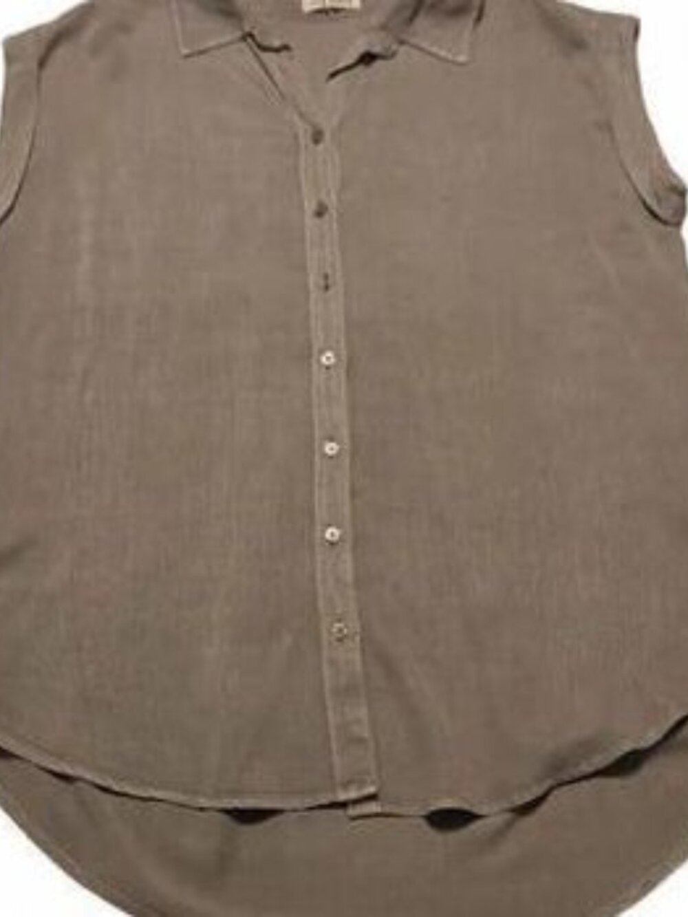 Rag poets sleeveless button down grey xs rayon